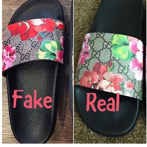 fake gucci slides vs real gucci slides|Gucci slides are they real.